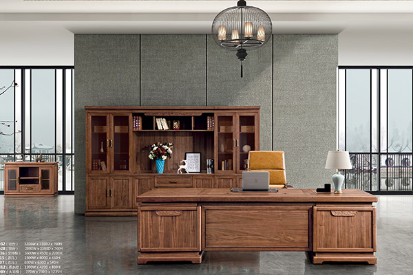 新中式古典实木办公桌老板班台-祥云 新中式古典实木办公桌老板班台-祥云