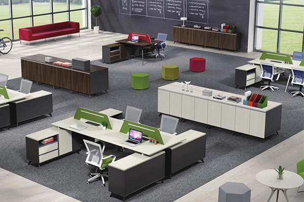 胶版四人简约开放职员办公桌屏风卡位FL-D1728 H 胶版四人简约开放职员办公桌屏风卡位FL-D1728 H